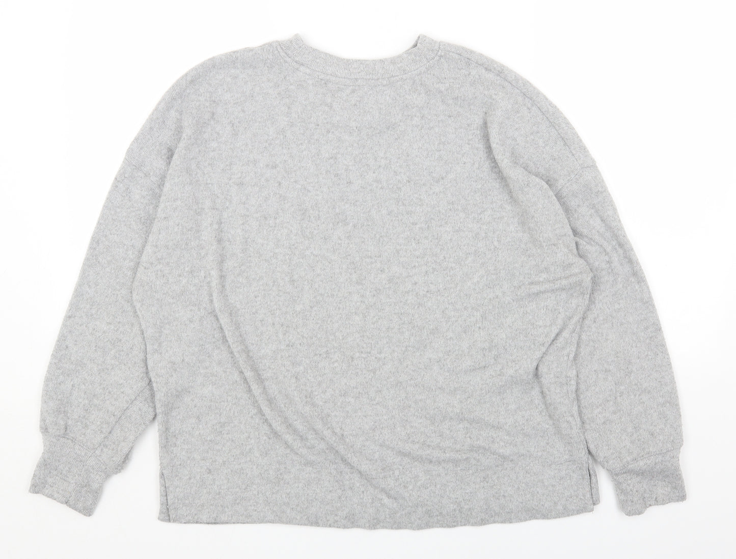 F&F Womens Grey Round Neck Viscose Pullover Jumper Size 14