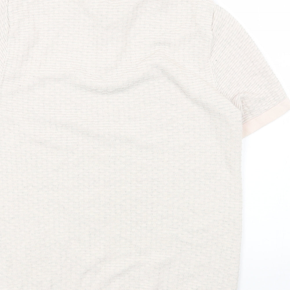 NEXT Mens Grey Cotton Polo Size M Collared Button