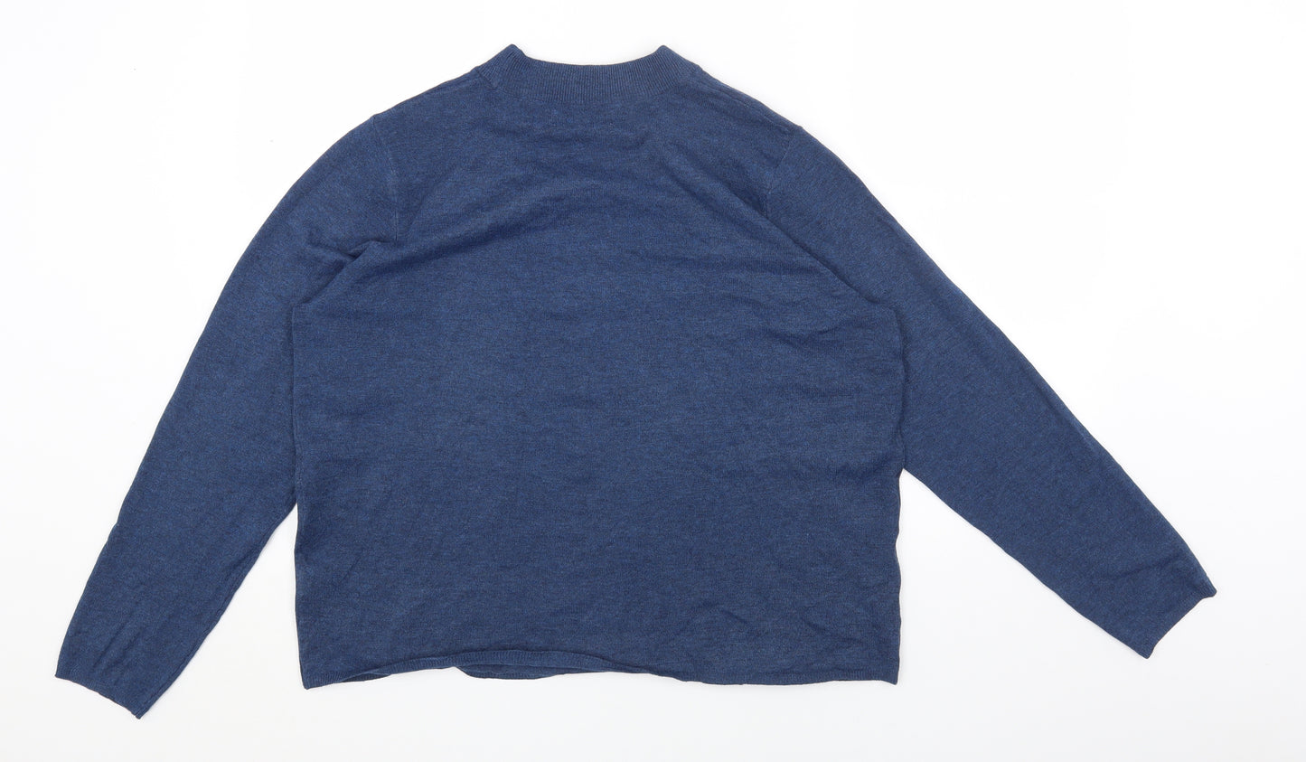Primark Womens Blue Mock Neck Acrylic Pullover Jumper Size L