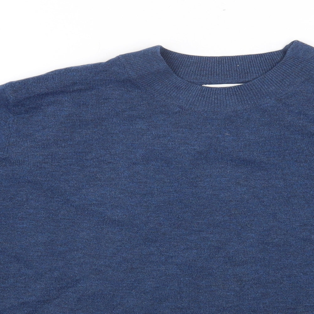 Primark Womens Blue Mock Neck Acrylic Pullover Jumper Size L