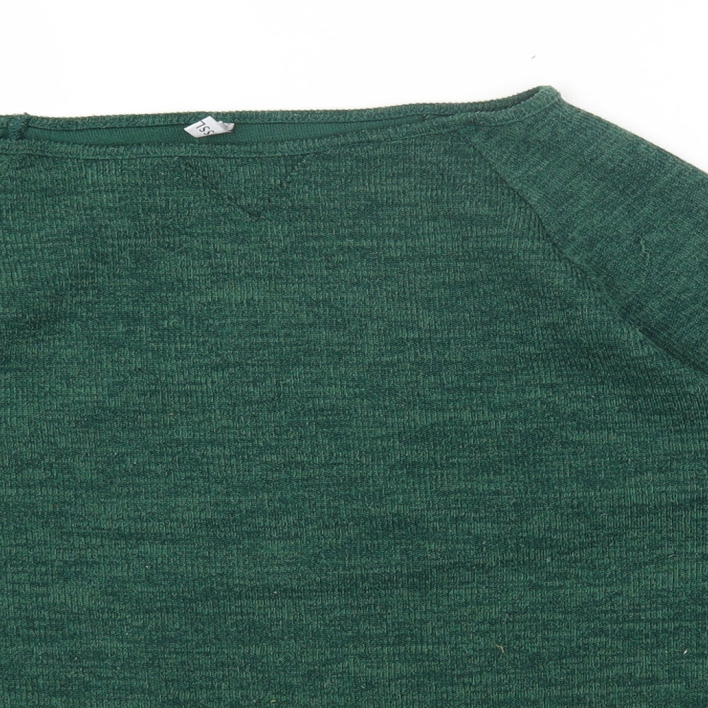 Preworn Womens Green Round Neck Geometric Polyester Pullover Jumper Size 2XL