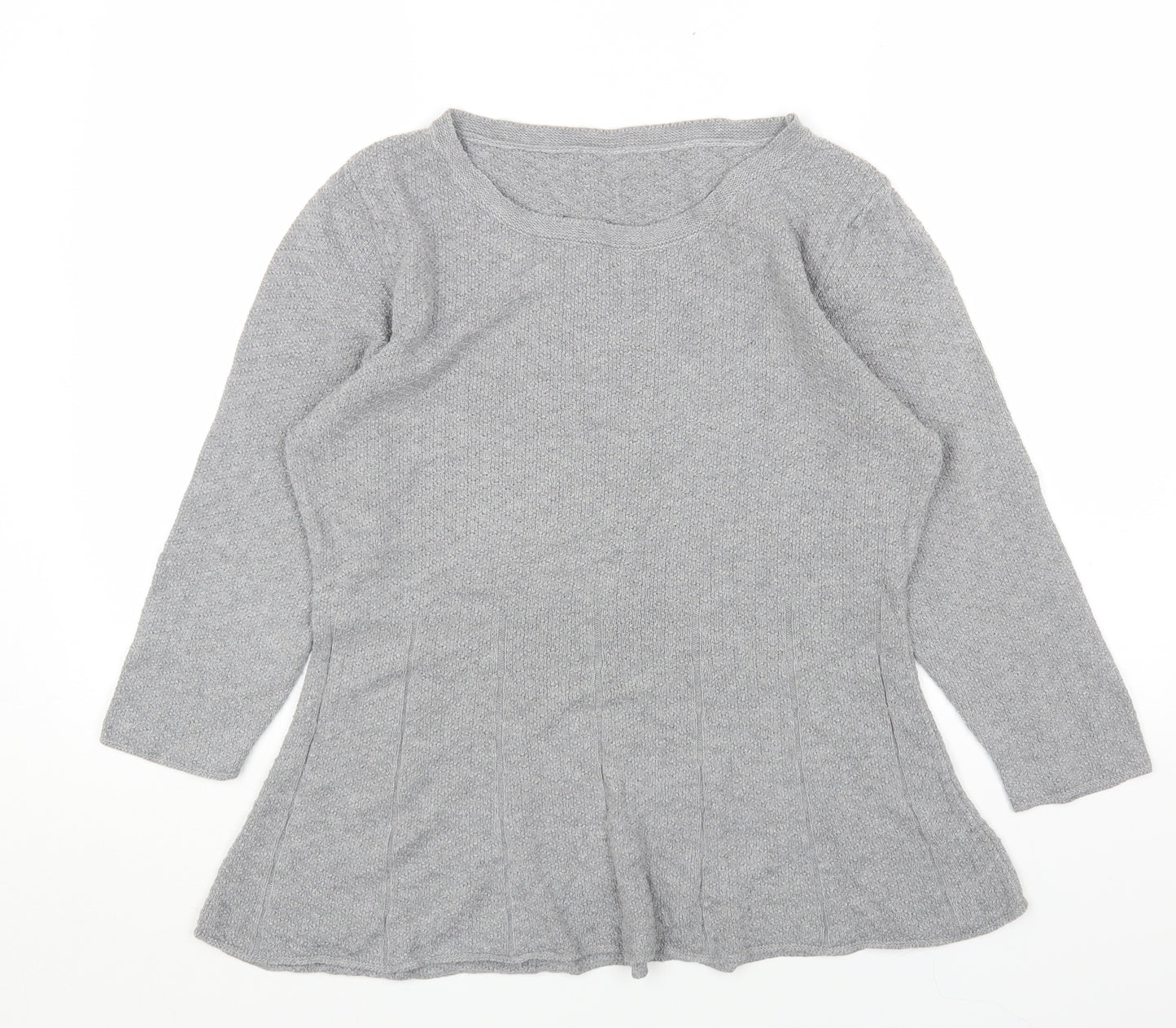 NEXT Womens Grey Round Neck Cotton Pullover Jumper Size 16