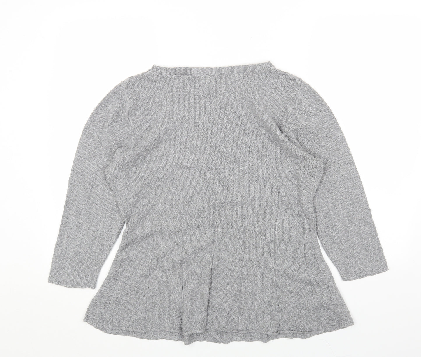 NEXT Womens Grey Round Neck Cotton Pullover Jumper Size 16