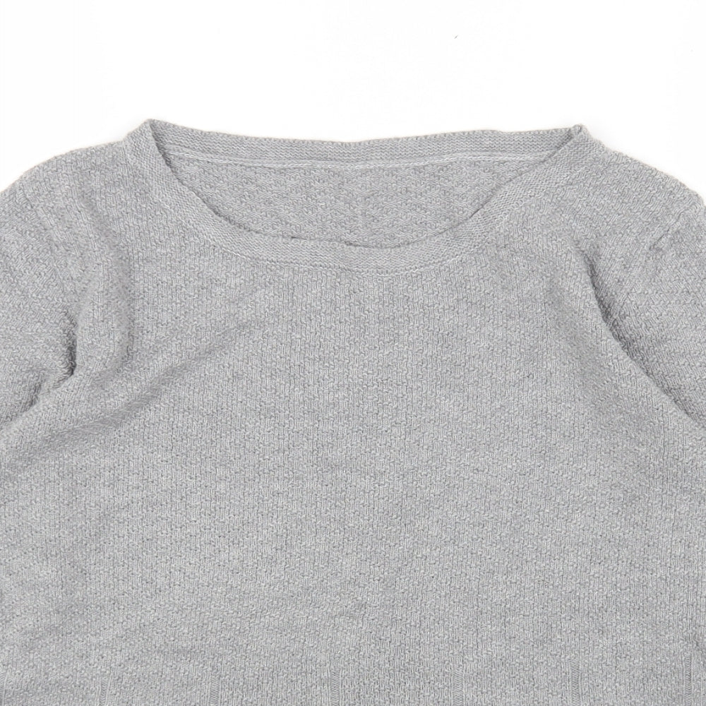 NEXT Womens Grey Round Neck Cotton Pullover Jumper Size 16