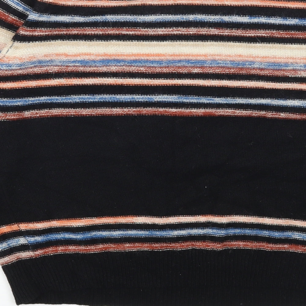 Warehouse Womens Multicoloured Round Neck Striped Acrylic Pullover Jumper Size 16