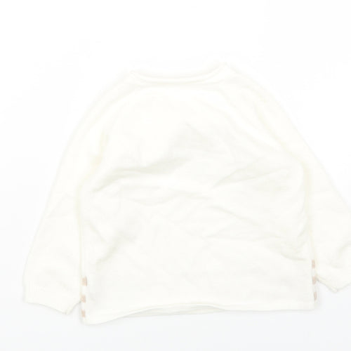 Nutmeg Boys White Viscose Pullover Jumper Size 6-9 Months Pullover
