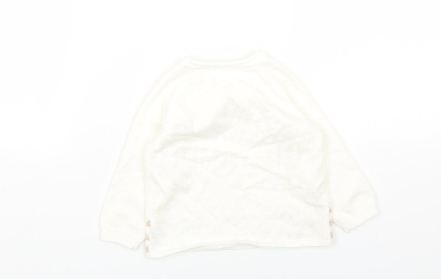 Nutmeg Boys White Viscose Pullover Jumper Size 6-9 Months Pullover