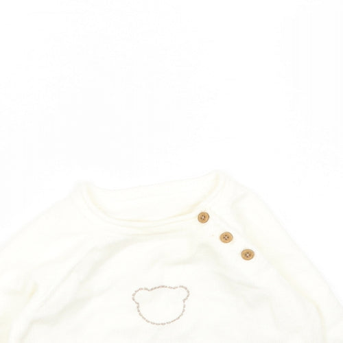 Nutmeg Boys White Viscose Pullover Jumper Size 6-9 Months Pullover