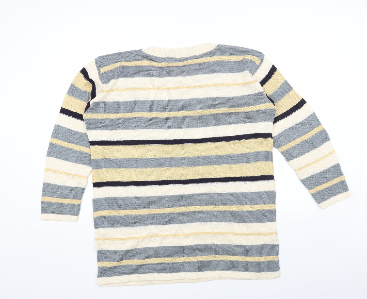 Richards Womens Multicoloured Round Neck Striped Acrylic Pullover Jumper Size M
