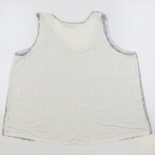 Marks and Spencer Womens Multicoloured Floral Polyester Basic Tank Size 20 Round Neck