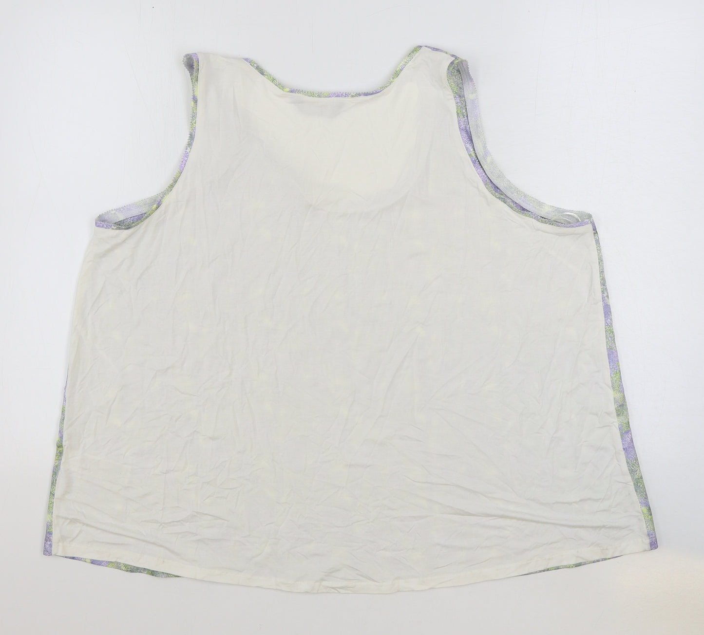 Marks and Spencer Womens Multicoloured Floral Polyester Basic Tank Size 20 Round Neck