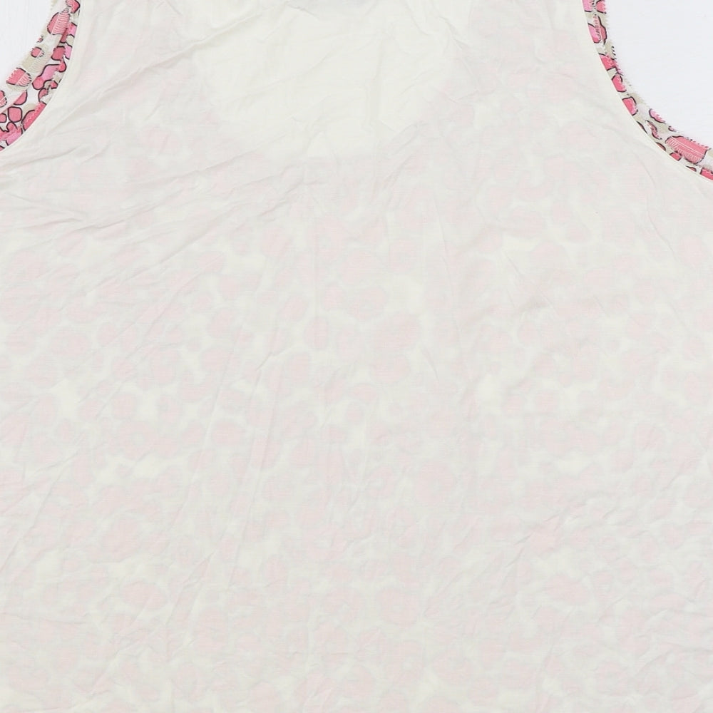 Marks and Spencer Womens Pink Geometric Polyester Basic Tank Size 22 Scoop Neck