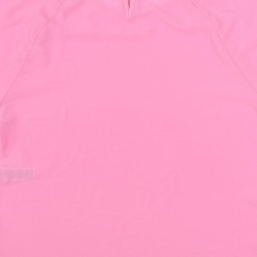 Marks and Spencer Womens Pink Polyester Basic Blouse Size 6 Round Neck