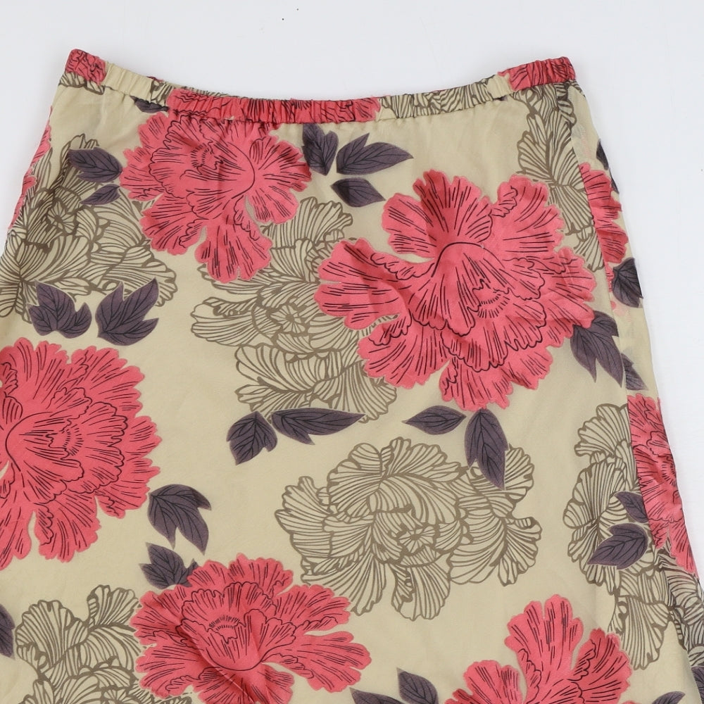 Jacques Vert Womens Gold Geometric Viscose Flare Skirt Size 14