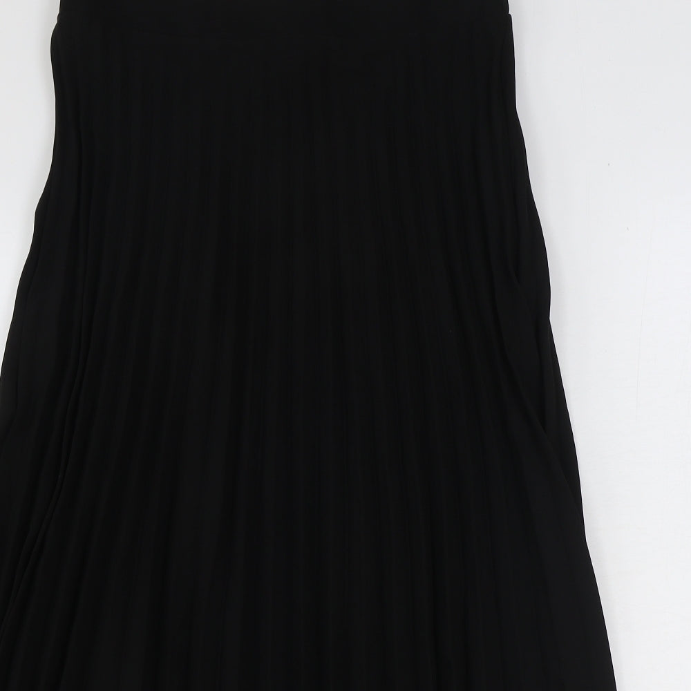 New Look Womens Black Polyester Pleated Skirt Size 12