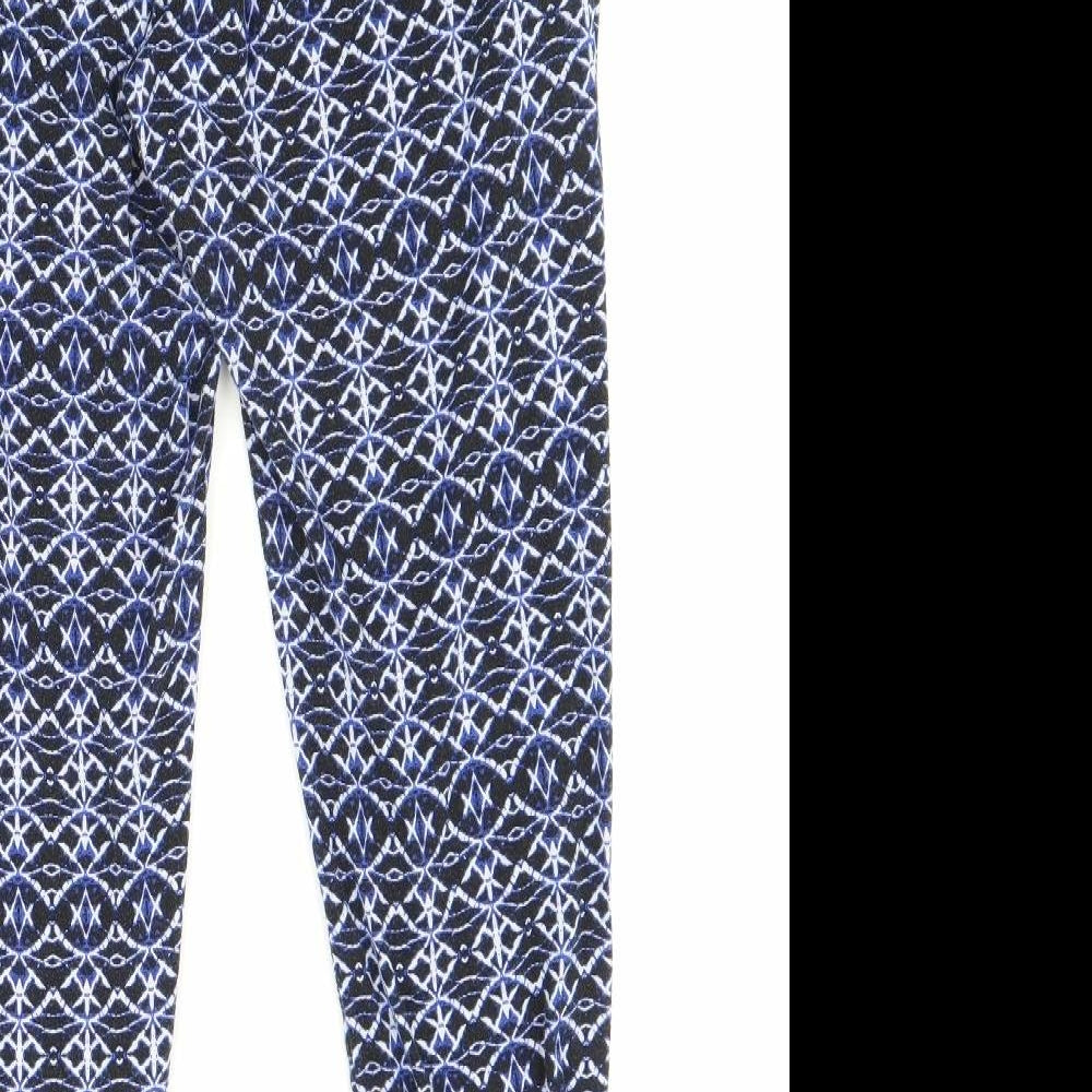 Primark Womens Multicoloured Geometric Polyester Trousers Size 12 Regular Drawstring