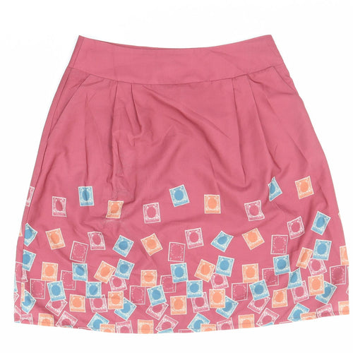 Ness Womens Multicoloured Geometric Polyester Bandage Skirt Size 10 Zip
