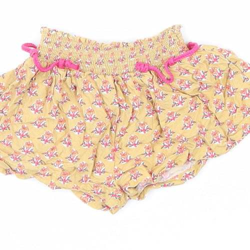NEXT Girls Multicoloured Geometric Viscose Cropped Trousers Size 3-6 Months Drawstring
