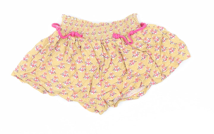 NEXT Girls Multicoloured Geometric Viscose Cropped Trousers Size 3-6 Months Drawstring