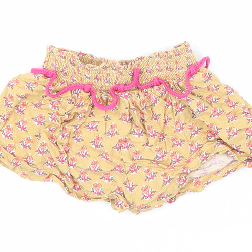 NEXT Girls Multicoloured Geometric Viscose Cropped Trousers Size 3-6 Months Drawstring