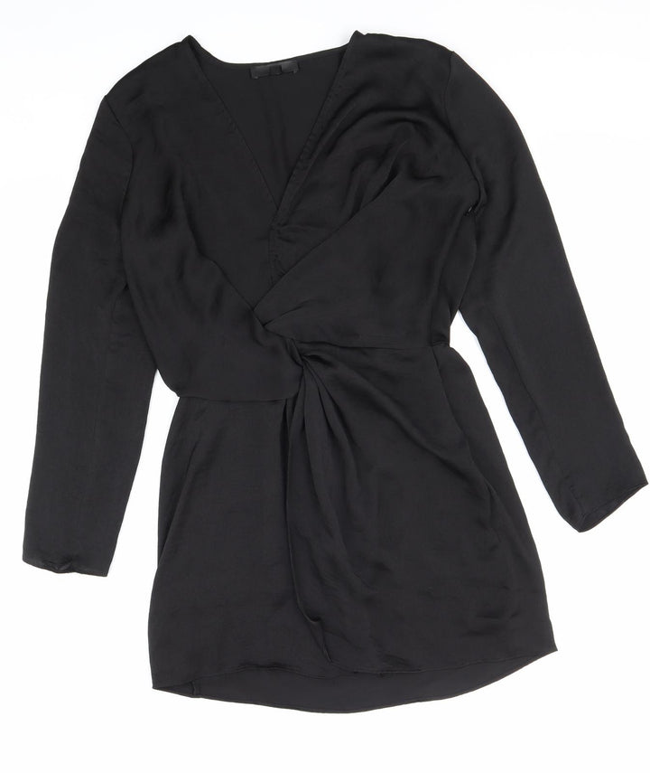 Missguided Womens Black Polyester Mini Size 10 Sweetheart Zip