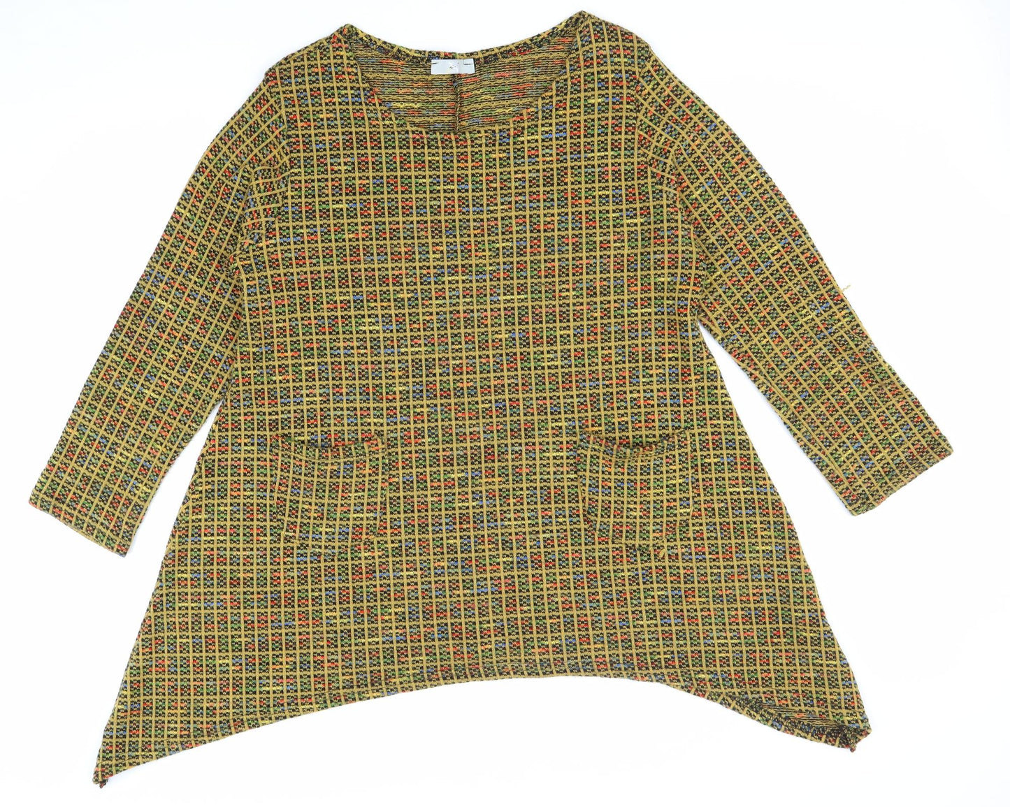 Preworn Womens Multicoloured Round Neck Geometric Acrylic Pullover Jumper Size XL