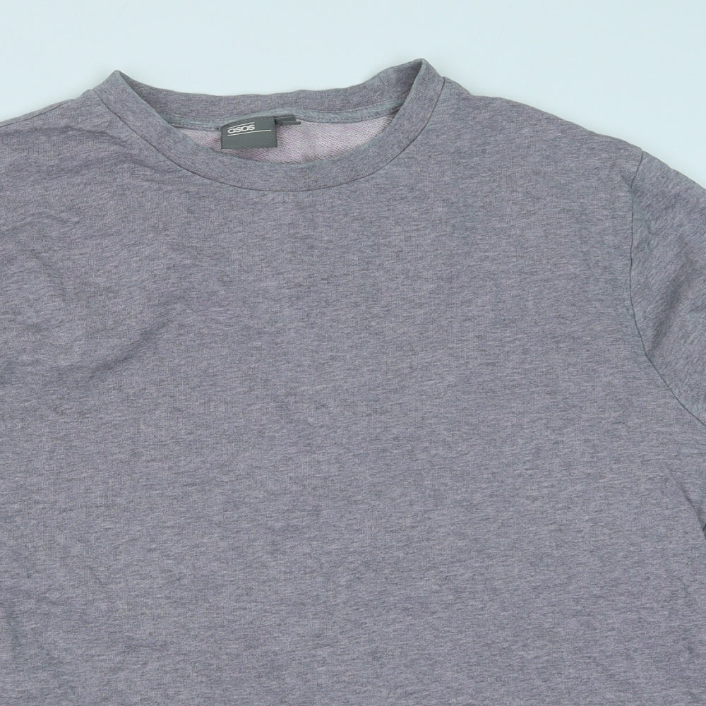 ASOS Mens Grey Cotton Pullover Sweatshirt Size M
