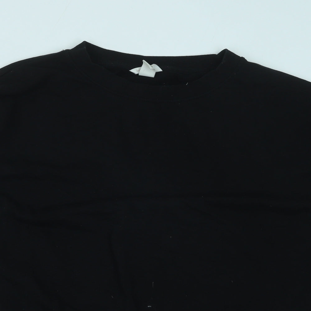 H&M Womens Black Cotton Pullover Sweatshirt Size M Pullover