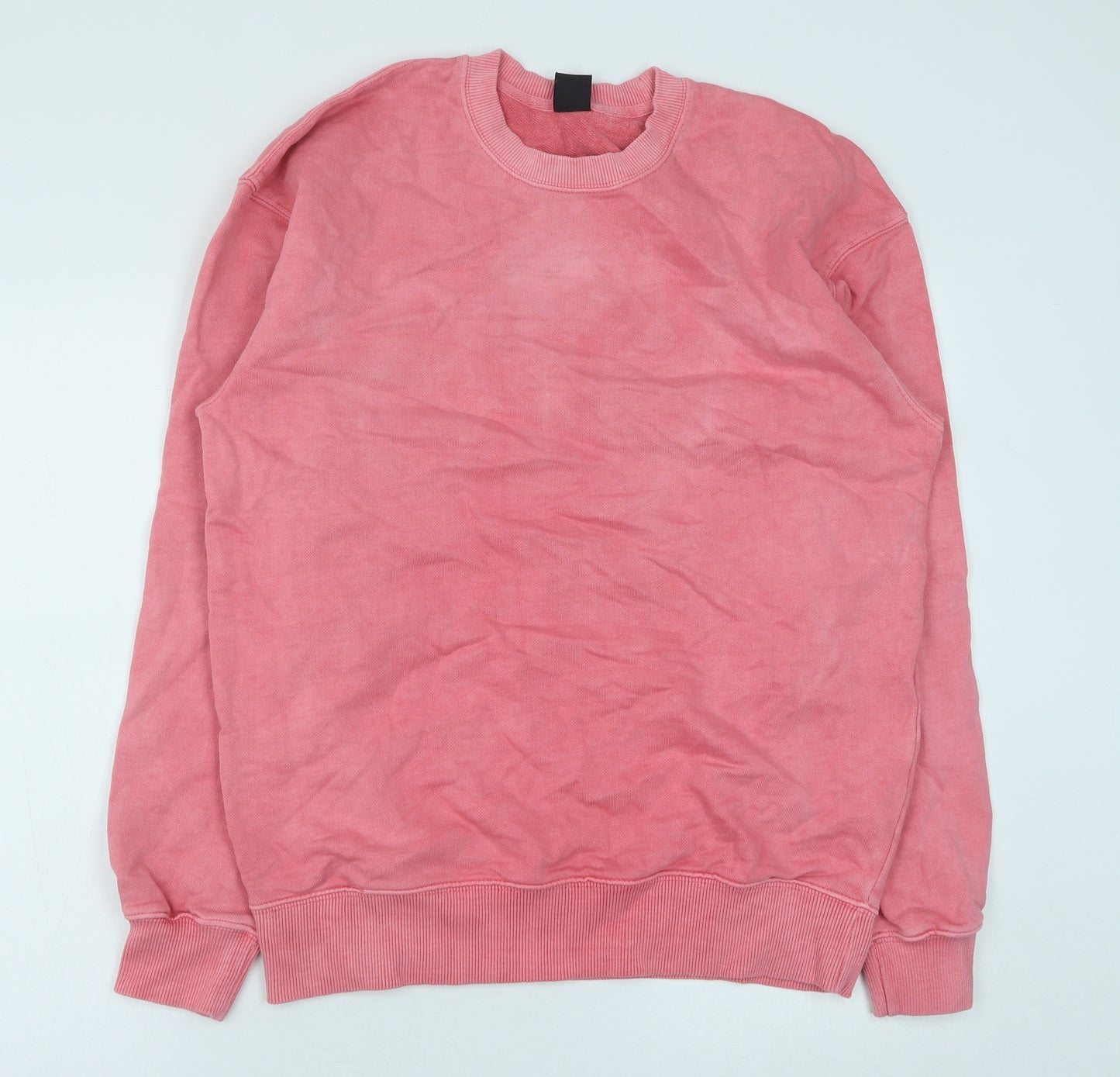 Zara Mens Pink Cotton Pullover Sweatshirt Size M