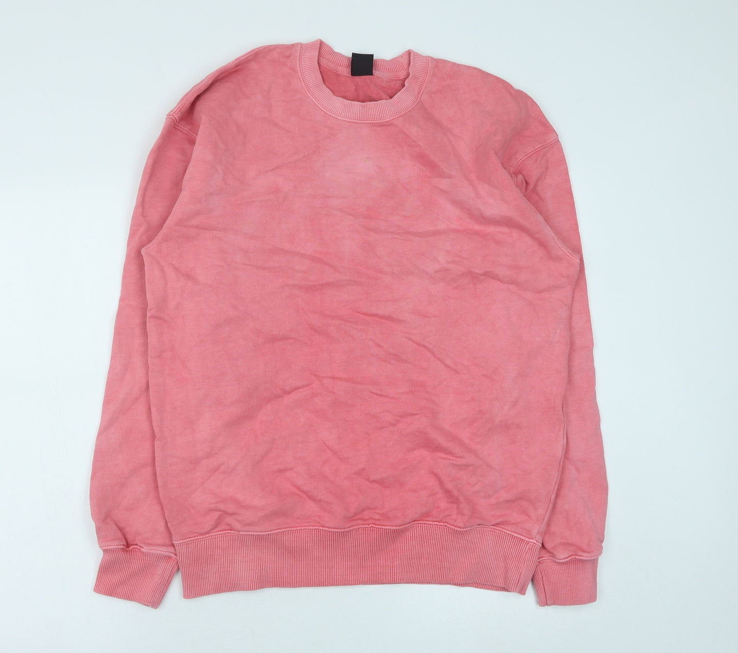 Zara Mens Pink Cotton Pullover Sweatshirt Size M