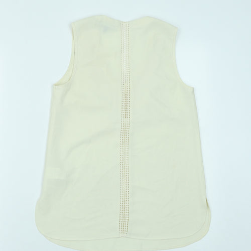 Warehouse Womens Beige Polyester Basic Tank Size 6 V-Neck - Lace Detail