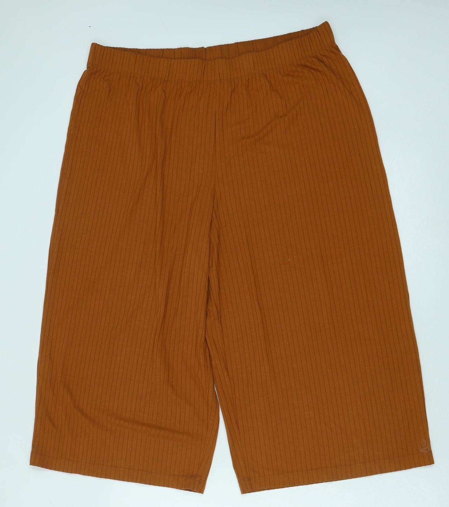 Cuddl Duds Womens Brown Viscose Cropped Trousers Size 2XL Regular