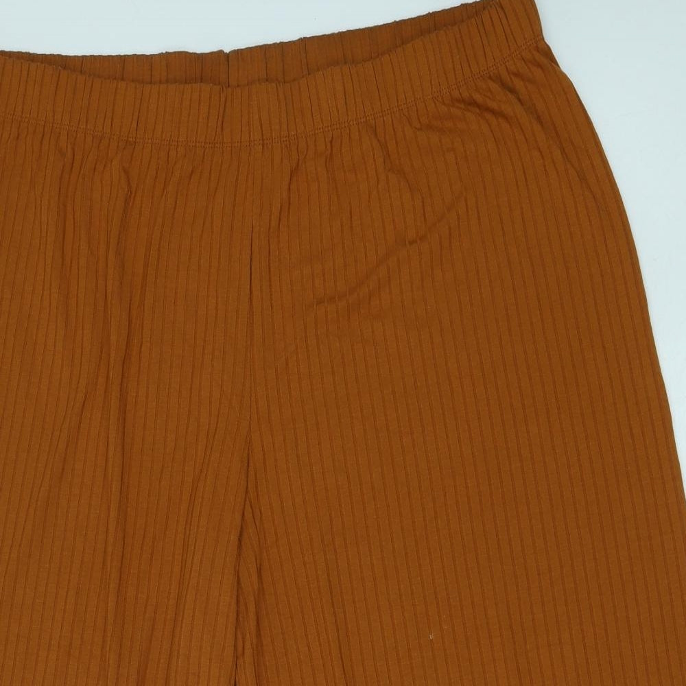 Cuddl Duds Womens Brown Viscose Cropped Trousers Size 2XL Regular