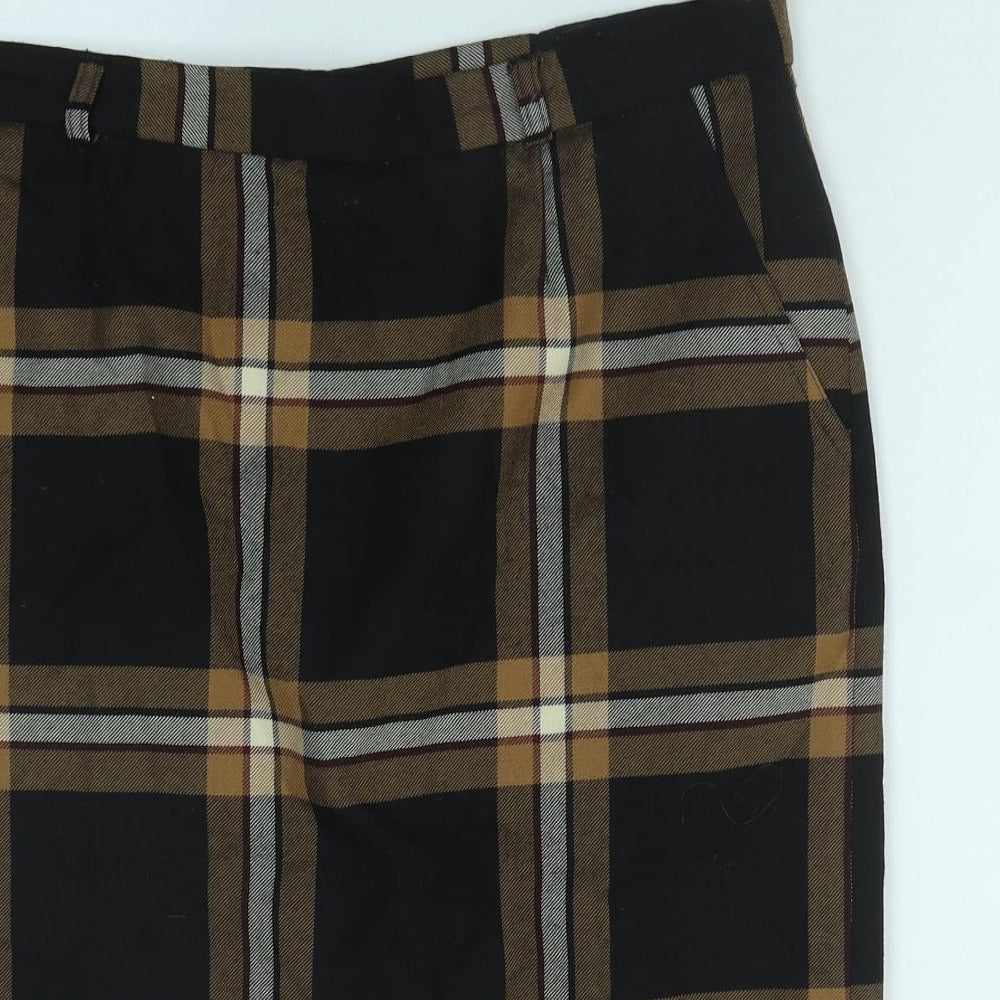 The House Of Bruar Womens Black Geometric Polyester Straight & Pencil Skirt Size 14 Zip