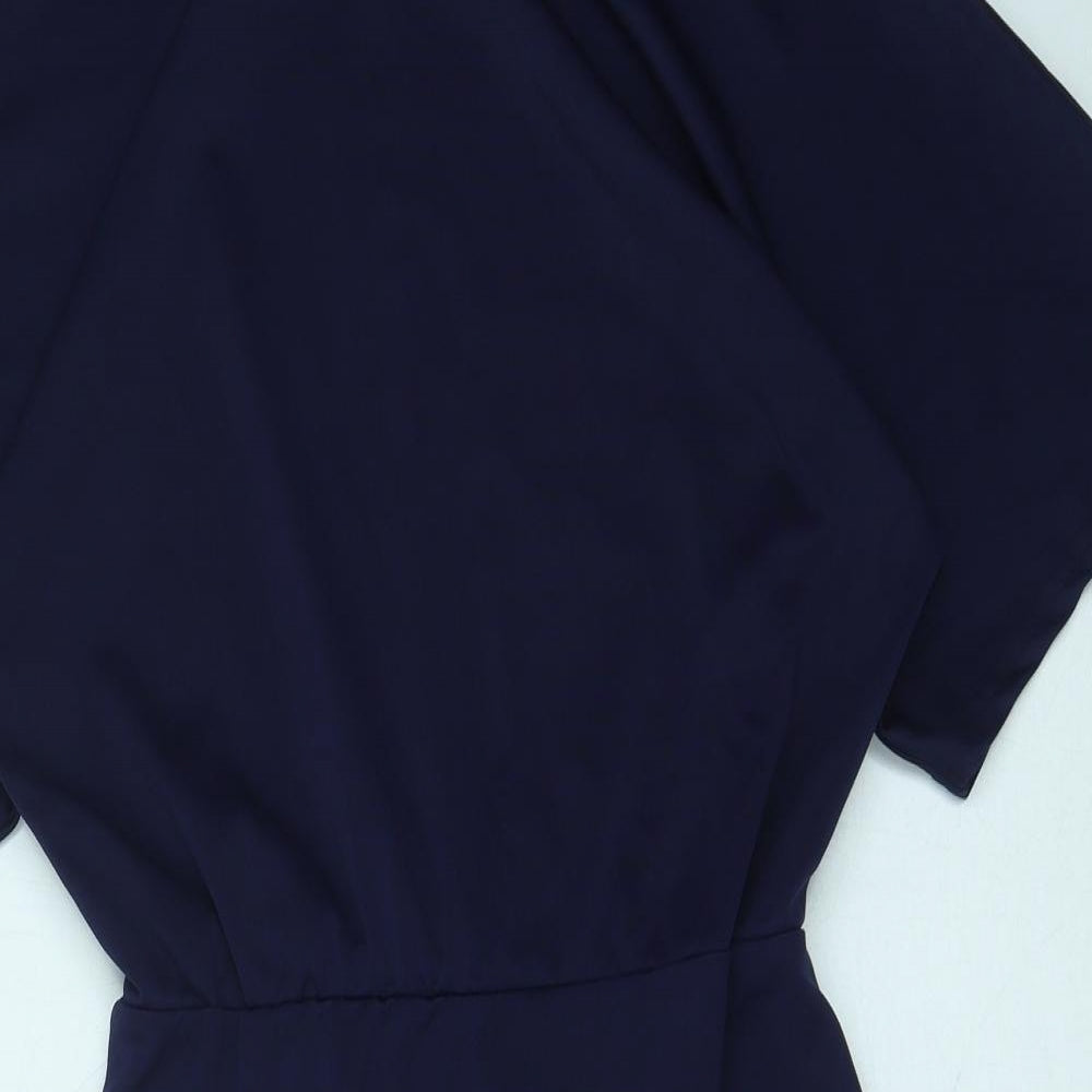 SheIn Womens Blue Polyester Pencil Dress Size S Boat Neck Pullover