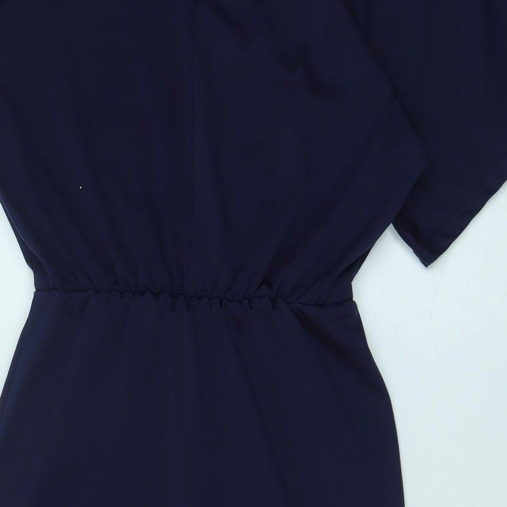 SheIn Womens Blue Polyester Pencil Dress Size S Boat Neck Pullover