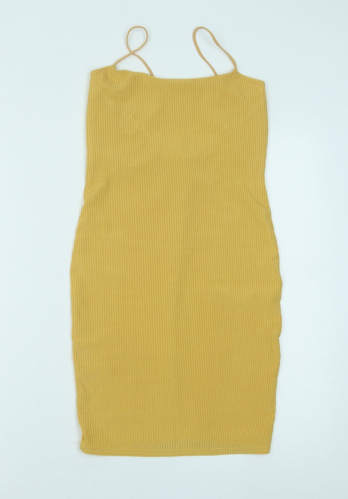 I SAW IT FIRST Womens Yellow Polyester Tank Dress Size 10 Square Neck Pullover