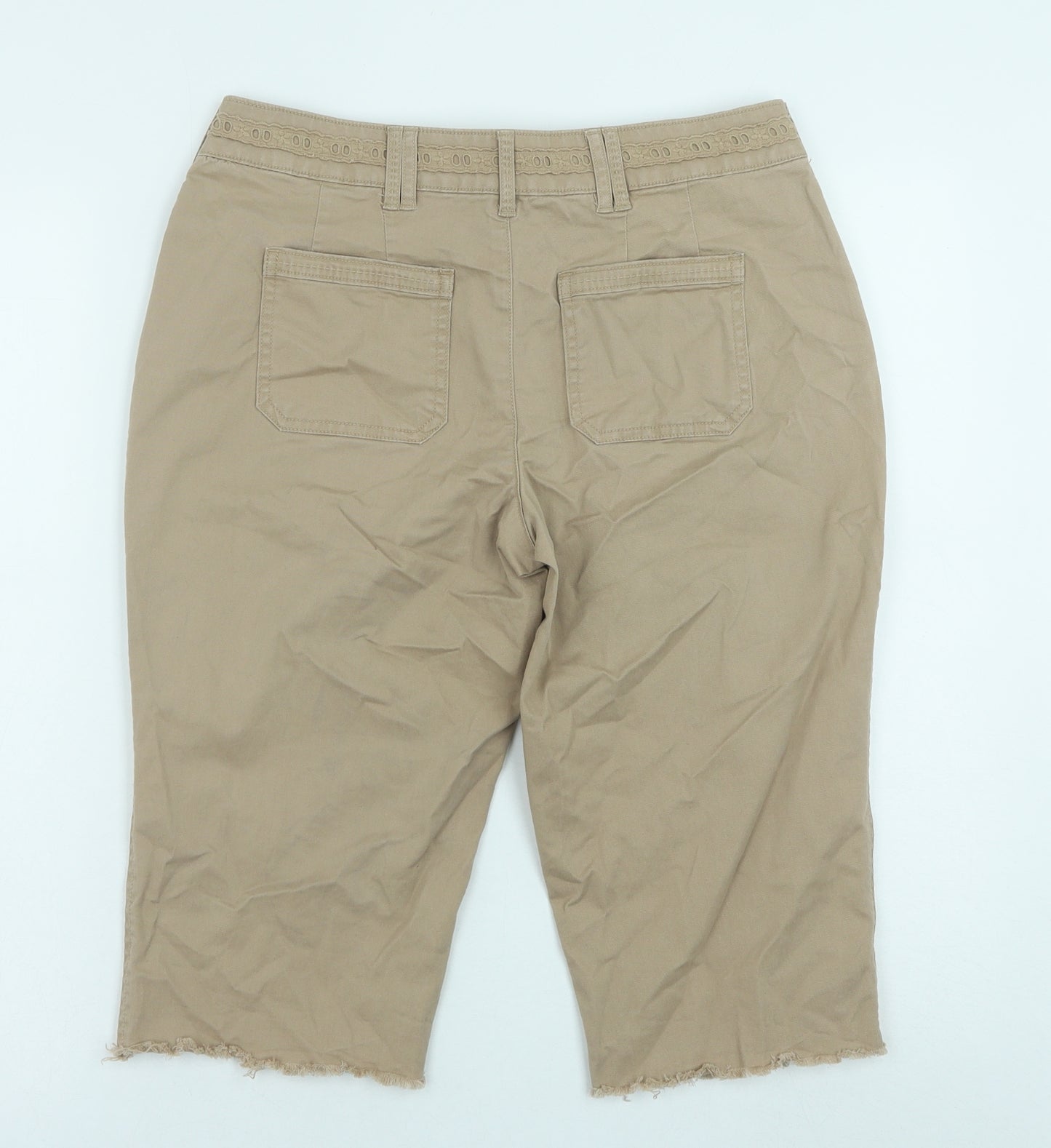 TU Womens Brown Cotton Skimmer Shorts Size 10 Regular Button