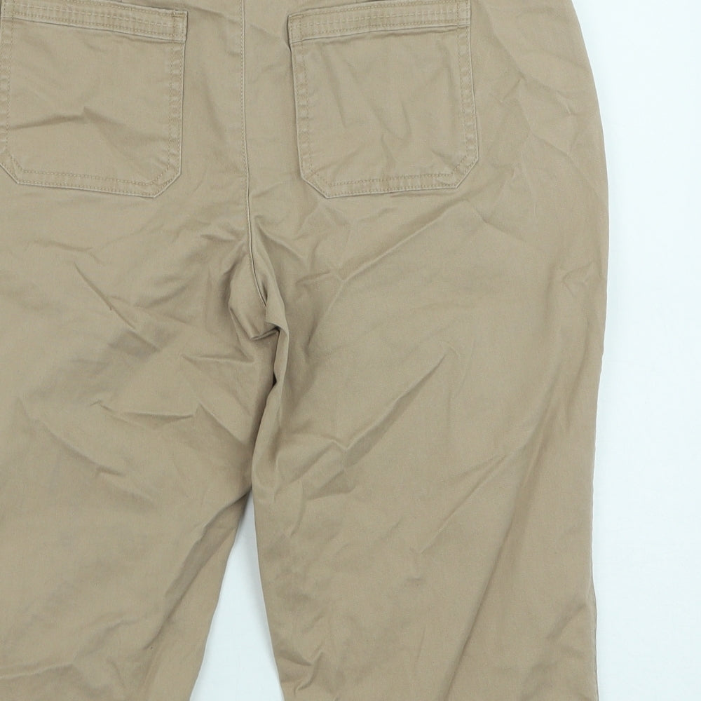 TU Womens Brown Cotton Skimmer Shorts Size 10 Regular Button