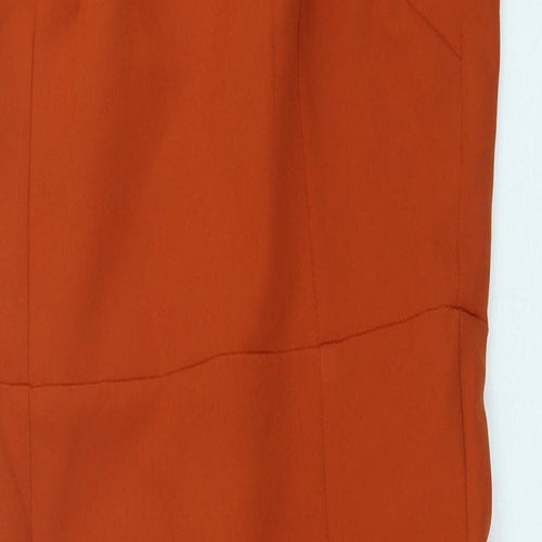 Vesper Womens Orange Polyester Pencil Dress Size 6 Square Neck Zip