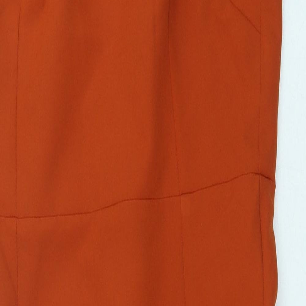 Vesper Womens Orange Polyester Pencil Dress Size 6 Square Neck Zip