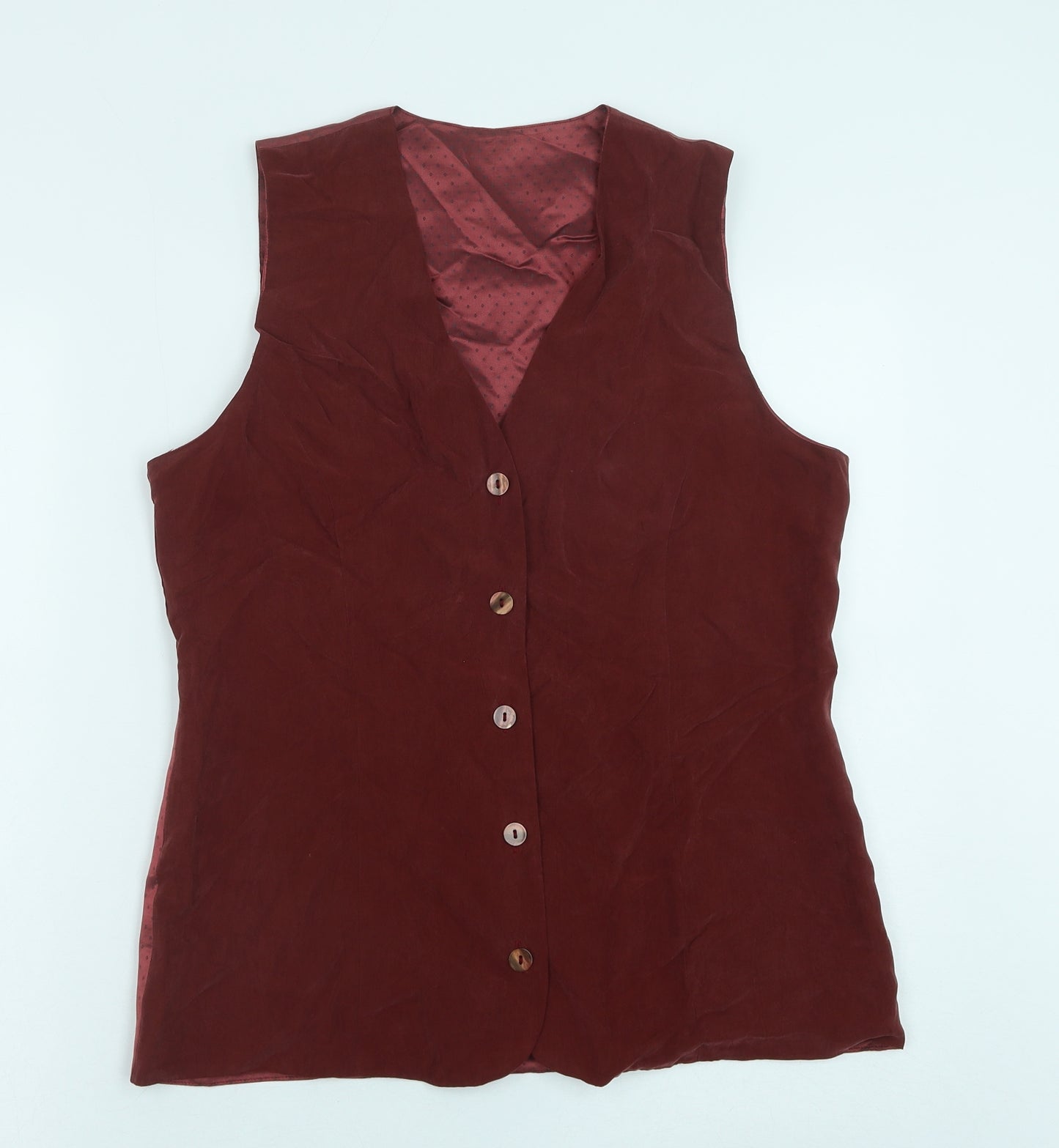 Marks and Spencer Womens Red Viscose Jacket Suit Waistcoat Size 12