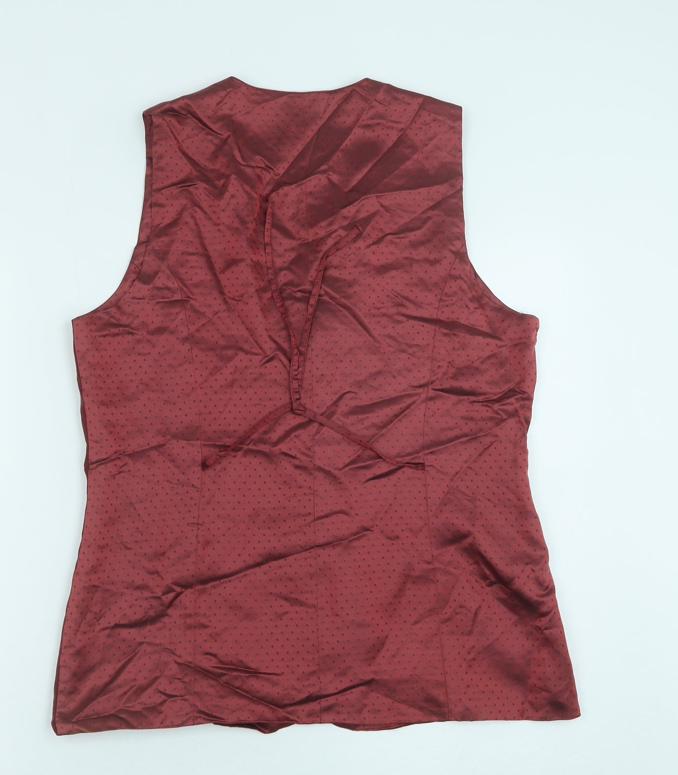 Marks and Spencer Womens Red Viscose Jacket Suit Waistcoat Size 12