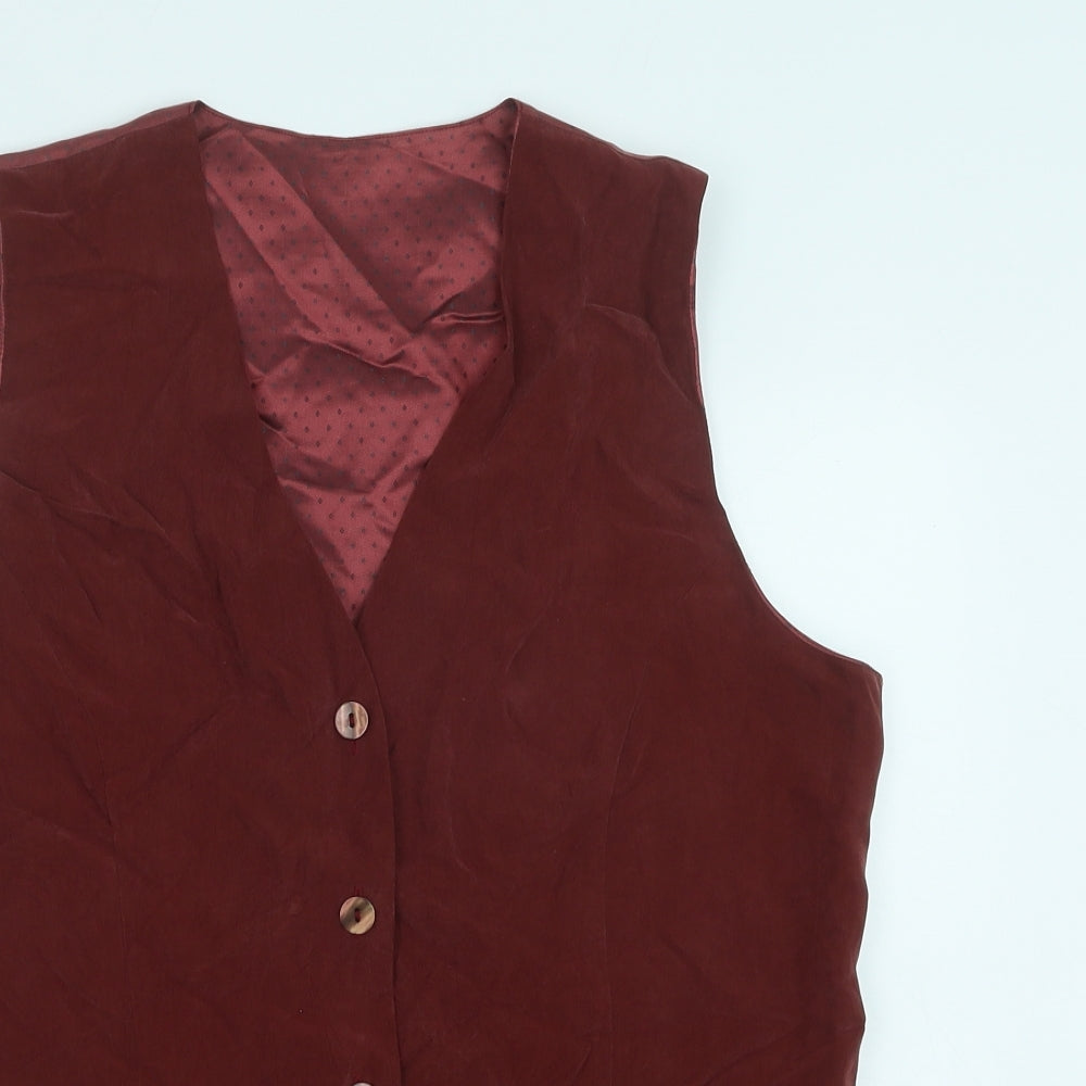Marks and Spencer Womens Red Viscose Jacket Suit Waistcoat Size 12