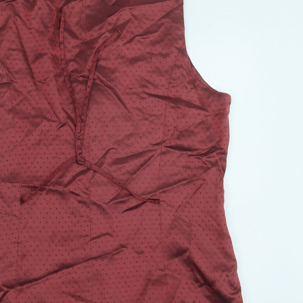 Marks and Spencer Womens Red Viscose Jacket Suit Waistcoat Size 12
