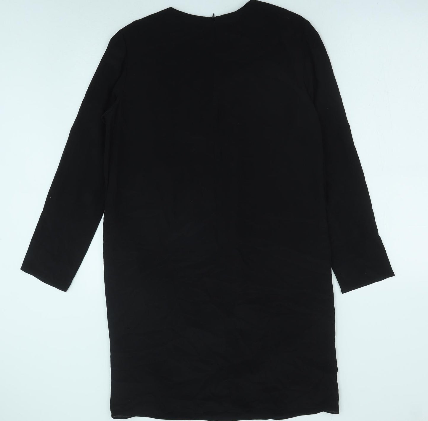 House of Hackney Womens Black Polyester Shift Size 8 Round Neck Zip - Floral Detail