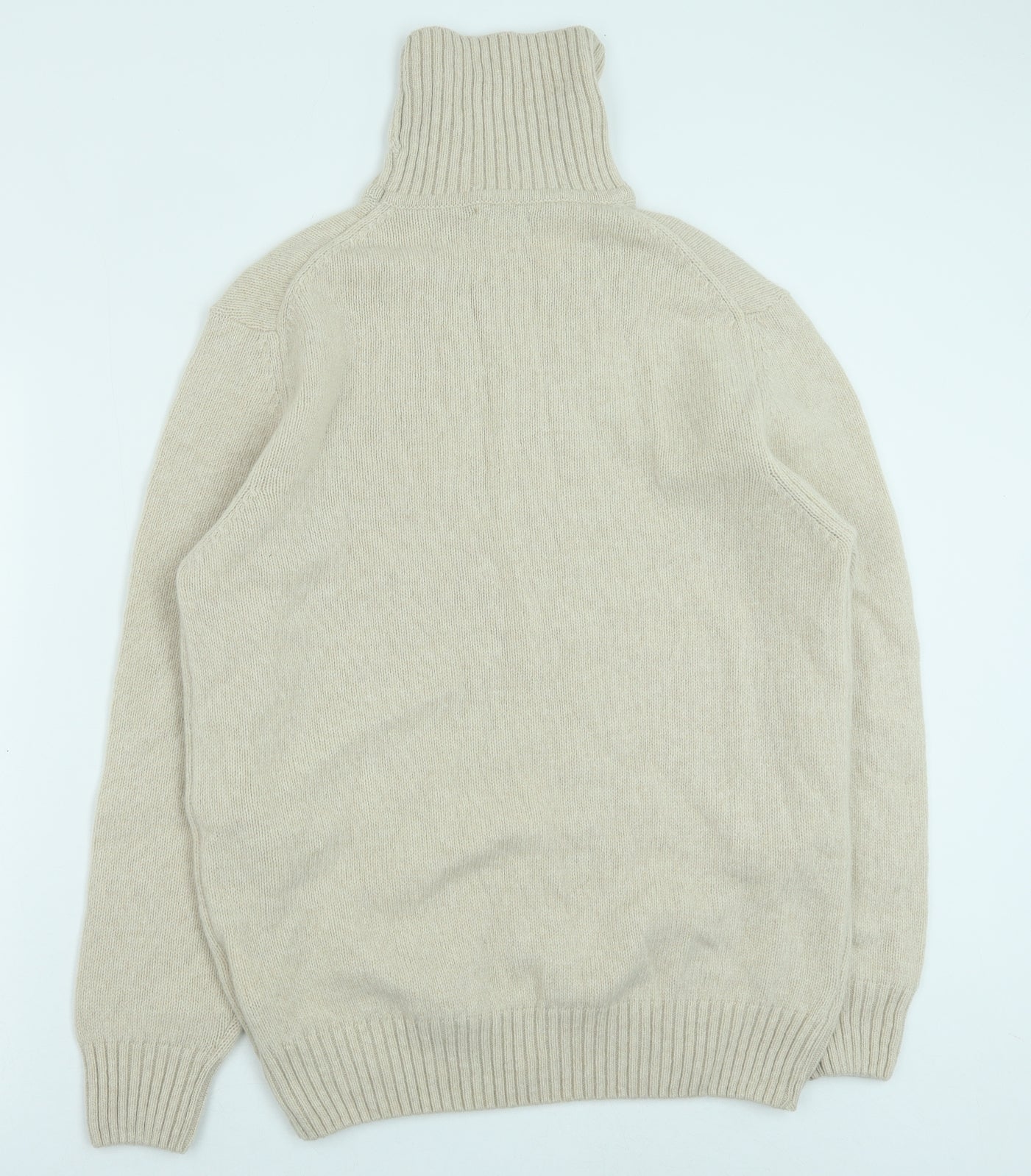 Zara Womens Beige Roll Neck Wool Pullover Jumper Size XL