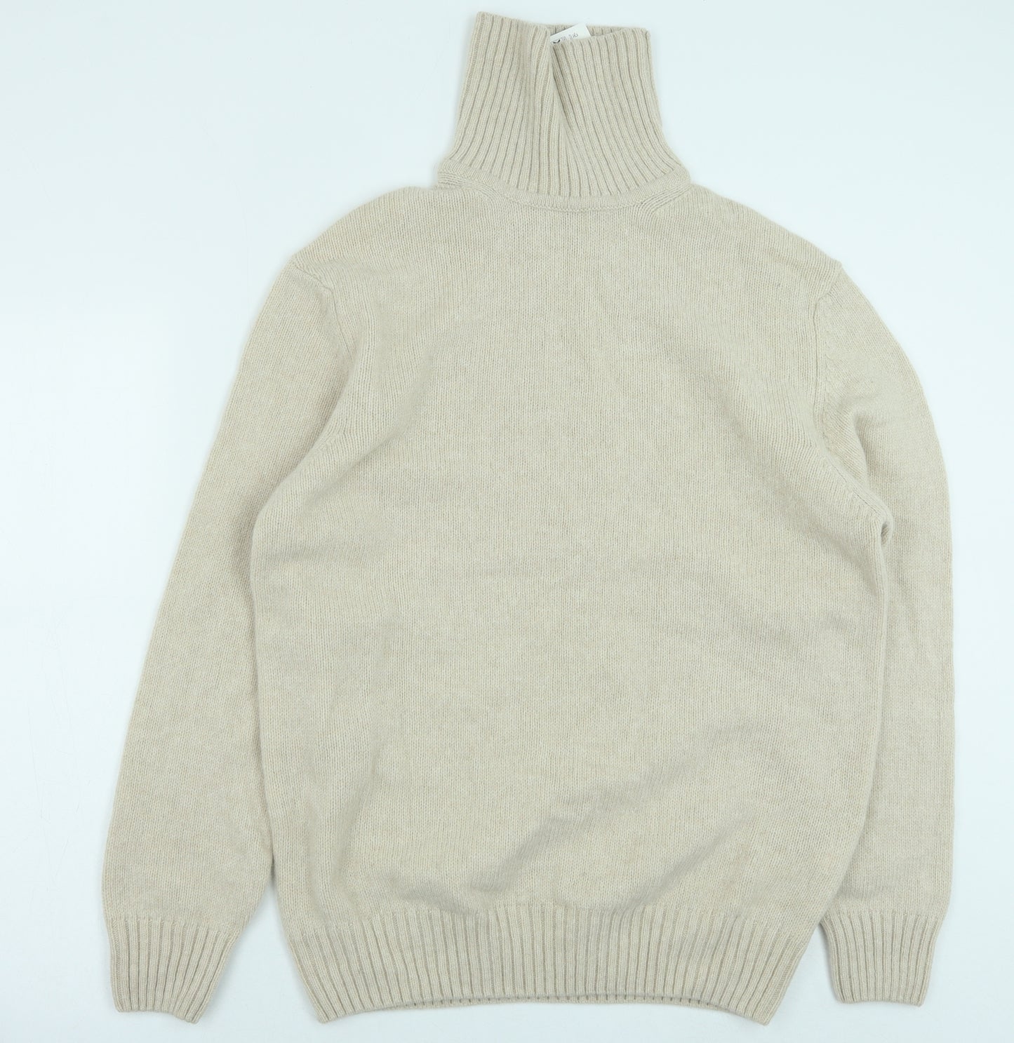 Zara Womens Beige Roll Neck Wool Pullover Jumper Size XL