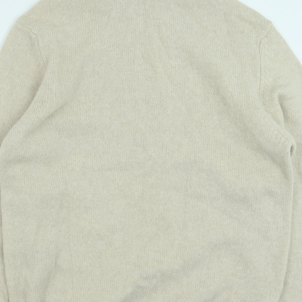 Zara Womens Beige Roll Neck Wool Pullover Jumper Size XL