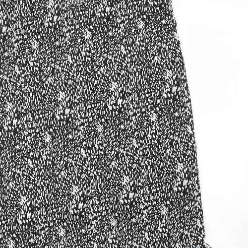 PEP&CO Womens Black Geometric Polyester Slip Dress Size 12 V-Neck Pullover
